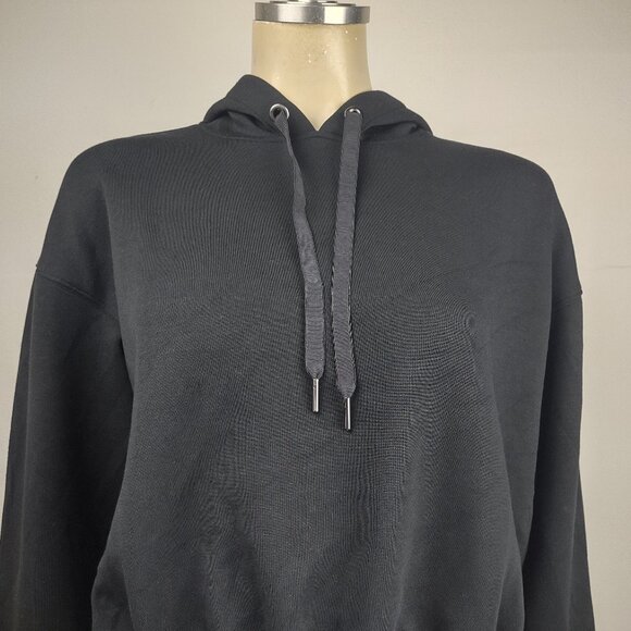 NWT Spanx Very Black Air Essentials Cropped hoodie hooded sweatshirt Small - Picture 2 of 9